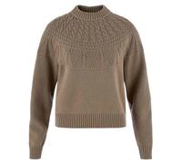 Fjällräven - Women's Övik Solid Jacquard Knit - Pull en laine - S - suede brown