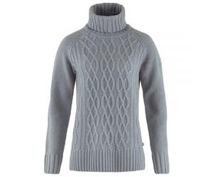 Fjällräven - Women's Övik Cable Knit Roller Neck - Pull en laine - S - flint grey
