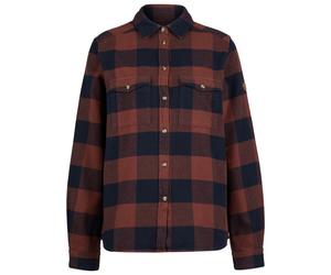 Fjällräven - Women's Övik Heavy Flannel Shirt - Chemise - L - dark navy / maroon