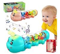 fjaldjfu 2026 New Caterpillar Crawling Toy, Caterpillar Design Tummy Time Toy with Light & Music Musical Light Up, Interactive Baby Toys, Crawling, Coordination Toys for 1 Year Old Girls (2pcs-Pink)