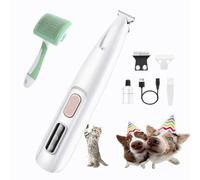 fjaldjfu Paw Trim Pro, 3 in 1 Electric Dog Trimmer, Rechargeable Waterproof Dog Paw Trimmer -with LED Light, Upgrade Paw Clippers Cordless Silent for Paws, Eyes, Ears, Face, Body (2PCS)
