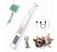fjaldjfu Paw Trim Pro, 3 in 1 Electric Dog Trimmer, Rechargeable Waterproof Dog Paw Trimmer -with LED Light, Upgrade Paw Clippers Cordless Silent for Paws, Eyes, Ears, Face, Body (1PC)