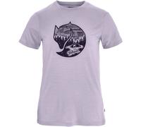 Fjall Raven - T-shirt de randonnée léger en laine de mérinos à manches courtes - Abisko Wool Fox SS W Lavender Mist Dark Navy pour Femme en Laine - Violet M