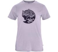 Fjall Raven - T-shirt de randonnée léger en laine de mérinos à manches courtes - Abisko Wool Fox SS W Lavender Mist Dark Navy pour Femme en Laine - Violet S