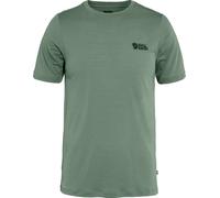 T-shirt Fjällräven Abisko Wool Logo manche courte vert gris - S