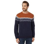 Fjallraven 81829-555-243 Övik Knit Sweater M Sweatshirt Homme Dark Navy-Terracotta Brown Taille S