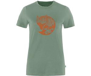 Fjallraven 84118-614-243 Abisko Wool Fox SS W T-Shirt Femme Patina Green-Terracotta Brown Taille S