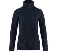 Fjallraven 84793-555 Övik Cable Knit Roller Neck W Sweatshirt Femme Dark Navy Taille M