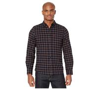 Fjällräven Chemise Övik Flannel – coton bio épais, manches longues, Dark Navy, taille L