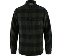 FJALLRAVEN Övik Heavy Flannel Shirt, Deep Forest-Dark Navy, Large Homme