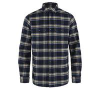 Fjallraven Övik Heavy Flannel Shirt M Chemise à Manches Longues, Bleu Marine foncé/Marron, XL Homme