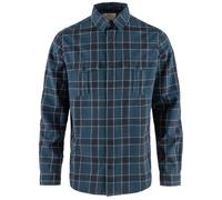 Fjallraven Övik Travel Shirt LS, Bleu Indigo-Bleu Marine Foncé, S Homme