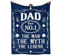 FJAUOQ Cadeau unique pour la fête des pères de la part de sa fille, fils et enfants - Cadeau d'anniversaire pour la fête des pères - Cadeau d'anniversaire pour papa qui ne veut rien - Couverture bleue