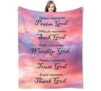 FJAUOQ Couverture biblique chrétienne pour femme, couverture religieuse avec verset inspirant, pensées et prières, couverture catholique, cadeau d'anniversaire, cadeau spirituel pour femme, 152,4 x