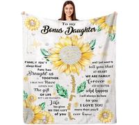 FJAUOQ Couverture cadeau bonus pour fille, cadeau pour belle-fille de la part de belle-mère, cadeau d'anniversaire pour fille, idée cadeau bonus pour filles, couverture pour ma fille 152,4 x 127 cm