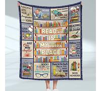 FJAUOQ Couverture cadeau pour amateurs de livres, couverture de lecture pour canapé, cadeau pour femme, cadeau de club de lecture pour les amateurs de lecture, idée cadeau littéraire, couverture douce