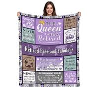FJAUOQ Couverture confortable pour départ à la retraite pour femme, 127 x 152,4 cm, cadeau amusant pour collègues, grands-parents, cadeau de départ à la retraite