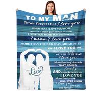 FJAUOQ Couverture d'amour pour lui, idées, cadeaux romantiques uniques pour mari de la part de sa femme, cadeau d'anniversaire pour mari, petit ami, papa, pour mon homme, 152,4 x 127 cm