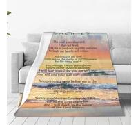 FJAUOQ Couverture Psaum 23 - Cadeau chrétien religieux avec verset de la Bible - Couverture polaire en flanelle chaude et douce pour prière - Pour femmes et adolescentes - Pour lit, canapé - 127 x 152