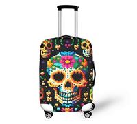 FJAUOQ Day of The Dead Skull Artwork Bagages Cover Beach Vacances Bagages Covers Skull Art Painting Bagages Housse de protection avec fermeture éclair Convient pour 45,7 à 81,3 cm, Art Crâne Fleur, M