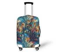 FJAUOQ Day of The Dead Skull Artwork Bagages Cover Beach Vacances Bagages Covers Skull Art Painting Bagages Housse de protection avec fermeture éclair Convient pour 45,7 à 81,3 cm, Soulagement plumes