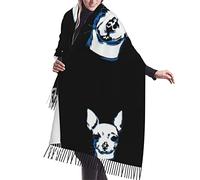FJAUOQ Écharpe douce avec pompon pour chihuahua, animal domestique, femme, couverture surdimensionnée tendance, Comme indiqué sur la photo, taille unique