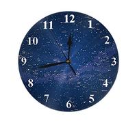 FJAUOQ Horloge Murale Sky Map Wall Clock Southern Circle Hemisphere Stars Constellations Blue Planet Sphere Round Clocks Wall Decorative Silent No Ticking 10 inch 25cm PVC Rustic Modern for Bedroom