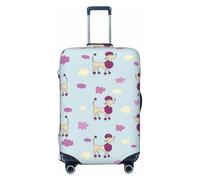 FJAUOQ Housse de bagage lavable avec motif caniche mignon et chiot - Bleu - Convient aux bagages de 45,7 à 81,3 cm (valise non incluse), Comme indiqué sur la photo, XL
