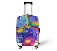 FJAUOQ Housse de bagage motif tête de mort - Taille moyenne - Spandex - Protection contre la poussière et les déchirures - Convient pour 45,7 à 81,3 cm, Rainbow Graffiti Splash, S(18-21 IN)