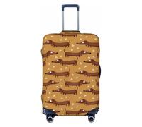 FJAUOQ Housse de protection lavable avec motif teckel amusant et chiot - Convient aux bagages de 45,7 à 81,3 cm (valise non incluse), Comme indiqué sur la photo, M