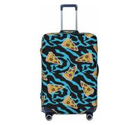 FJAUOQ Housse de protection lavable pour valise de voyage avec imprimé léopard bleu et pizza, convient aux bagages de 45,7 à 81,3 cm (valise non incluse), Comme indiqué sur la photo, XL