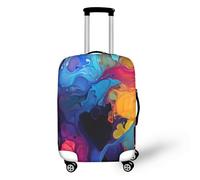 FJAUOQ Housse de protection pour valise de voyage en spirale en verre gothique motif paon en élasthanne anti-rayures pour bagages de 45,7 à 81,3 cm, Rainbow Graffiti Splash, M(22-24 IN)