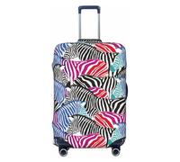 FJAUOQ Housse de protection pour valise de voyage motif zèbre coloré lavable pour bagages de 45,7 à 81,3 cm (valise non incluse), Comme indiqué sur la photo, S