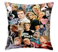 FJAUOQ Housses de coussin Josh Hutcherson 45,7 x 45,7 cm en peluche imprimée des deux côtés pour canapé, lit, décoration de literie