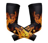 FJAUOQ Manchons de bras de refroidissement Fire Flames (1 paire), bouclier de couverture de bras de compression de protection solaire UV pour hommes et femmes