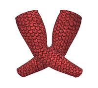 FJAUOQ Manchons de bras de refroidissement légers unisexe 3D Dragon rouge écailles peau compression couverture chaude pour activités de plein air, Comme indiqué sur la photo, taille unique