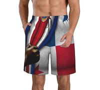 FJAUOQ Short de plage pour homme - Séchage rapide - Short athlétique d'été fin et respirant - Élastique réglable - M/L/XL/XXL/XXL, Drapeau du Costa Rica et du Panama, L