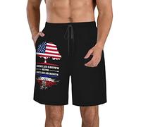 FJAUOQ Short de plage pour homme - Séchage rapide - Short athlétique d'été fin et respirant - Taille M/L/XL/XXL/XXL, Cultivé aux États-Unis avec des racines du Costa Rica, XXL