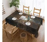 FJAUOQ Steampunk Horloge Impression Rectangle Nappe 54x72in Lin Doux résistant aux Rides Couverture de Table Cuisine Salle à Manger fête Camping