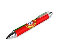 FJAUOQ Stylo à bille fin rétractable avec drapeau du Portugal - Encre bleue - 0,5 mm - Pour écrire et signer - Pour la maison, l'école, le bureau