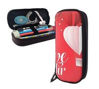 FJAUOQ Trousse à crayons de grande capacité avec imprimé rose - Trousse à crayons simple pour bureau et voyage, Ballon romantique en forme de cœur, Taille unique, trousse à crayons