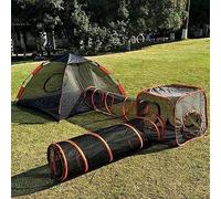 FJAUOQ Tunnel pour Chat Enclos pour Chats D'Extérieur 4 en 1 Tunnels pour Chats D'Intérieur Grands Tunnel pour Chats D'Intérieur Tentes Portables