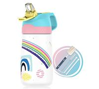 Fjbottle Gourde Isotherme Enfant avec Paille 350ML/400ML, Bouteille Isotherme Etanche sans BPA Tritan, Bouteille d'eau Anti-fuite Réutilisable pour Ecole, Sport et Maternelle
