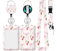 Fjdcslwx Cordon avec porte-badge avec porte-carte d'identité, joli porte-badge avec cordon rétractable, porte-badge avec bobine de badge, porte-nom, porte-carte d'identité, enseignant, femme, médecin