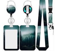 Fjdcslwx Cordons avec porte-carte d'identité, porte-badge avec cordon rétractable, porte-badge avec bobine de badge, porte-nom, porte-nom pour enseignant, femme, médecin, cadeau de bureau