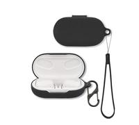 FJIASTB Coque de protection en silicone souple avec mousqueton et cordon pour écouteurs JBL SoundGear Sense Noir