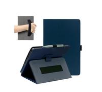 FJIASTB Étui pliable en cuir synthétique pour tablette à dessin Wacom One 14 14" avec porte-stylo et dragonne, voyage d'affaires, bleu foncé