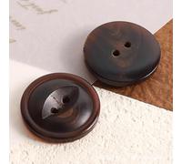 FJISD 10 pièces 12-25MM Fisheye 2 Boutons en Corne véritable Manteau pour Chemise Boutons de Blazer en Corne de Buffle véritable Boutons de Costume pour Hommes/Femmes