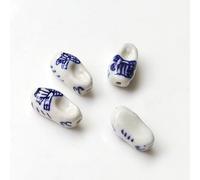 FJISD 14MM 6PCS Perles en Céramique à Motif Peint en Vague pour la Fabrication de Bracelets Perles en Porcelaine Bleue et Blanche Perles d'espacement pour l'artisanat et la Fabrication de Bijoux