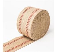 FJISD 6/12 mètres * 2-10 cm de Large Point Rouge Large Jute Sangle d'ameublement Tissé Rouleau de Ruban de Jute Large Ruban de Jute pour décorations Rustiques Emballage Cadeau